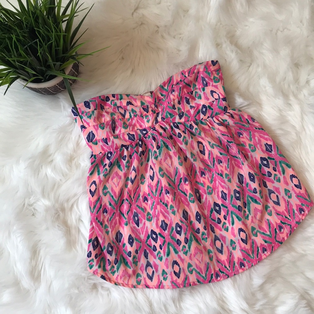 Roxy pink tribal tube top size small